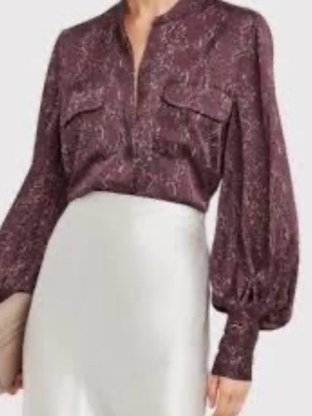 Equipment HELAINE SNAKE-PRINT SATIN BLOUSE IN MERLOT